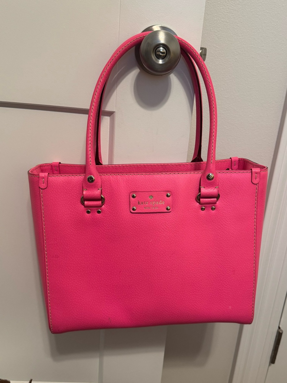 kate spade Bright Pink Leather Top-Handle Tote